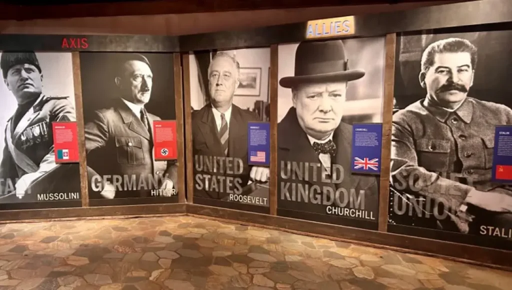 The leaders of the world on the Road to Berlin in the World War II Museum.
