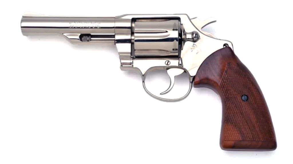 The original model was an update of the Police Positive Special in .38 Special and it had an aluminum frame; finish options were blue and nickel; it was only made in 1977.