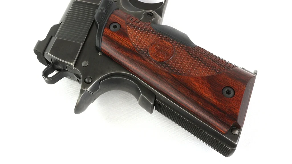 Finally, new grip bushings and hardware were installed by Nighthawk Custom Shop to keep the stocks from slipping when the gun was fired.