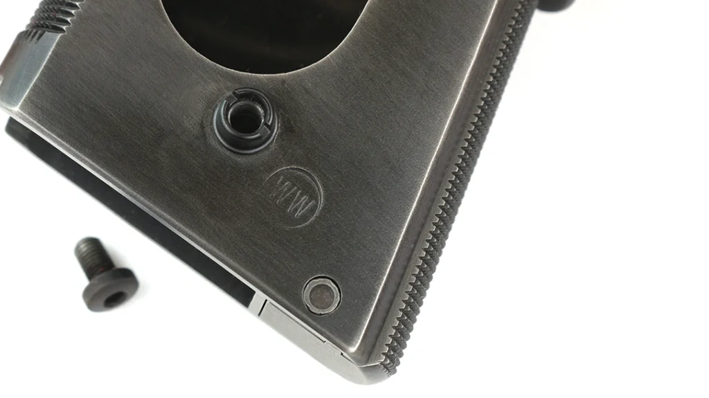 The author’s Nighthawk Custom Shop 1911 now bears “WW,” indicating that William “Brian” Woody is responsible for this incredible transformation.