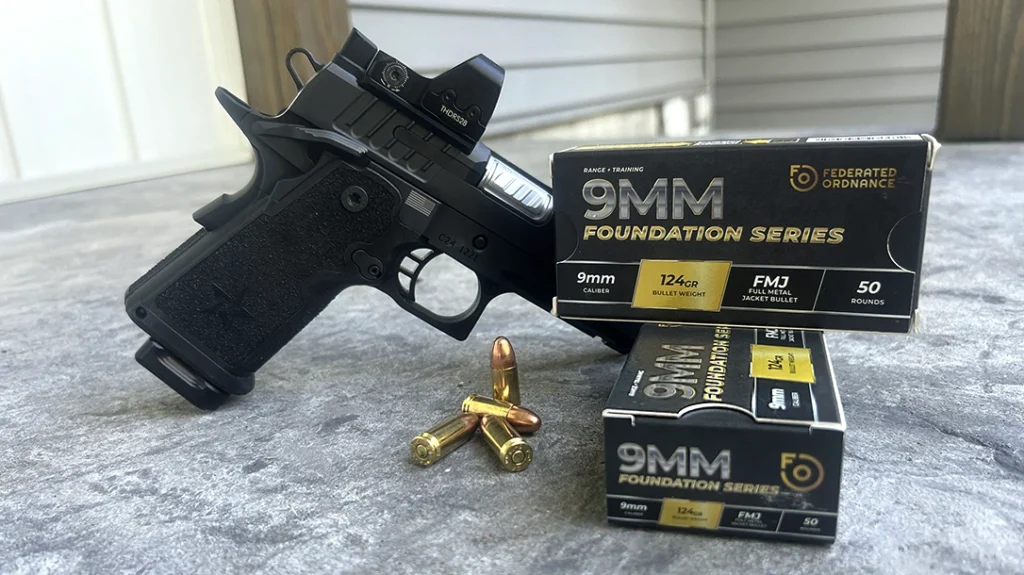 The author’s ammunition choice for testing was Federated Ordnance 124 GR FMJ.