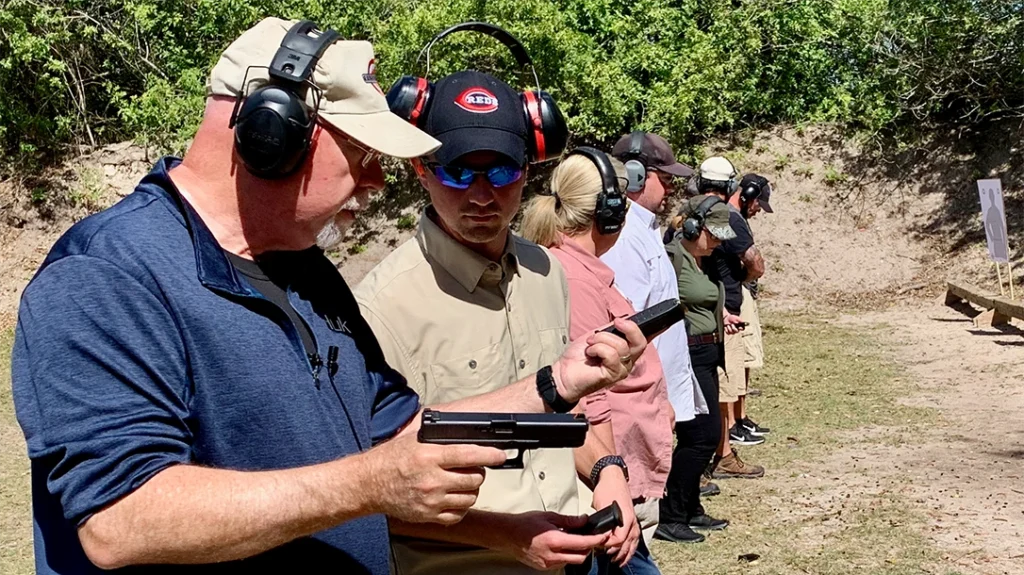 Tom Givens teaching a concealed carry class.