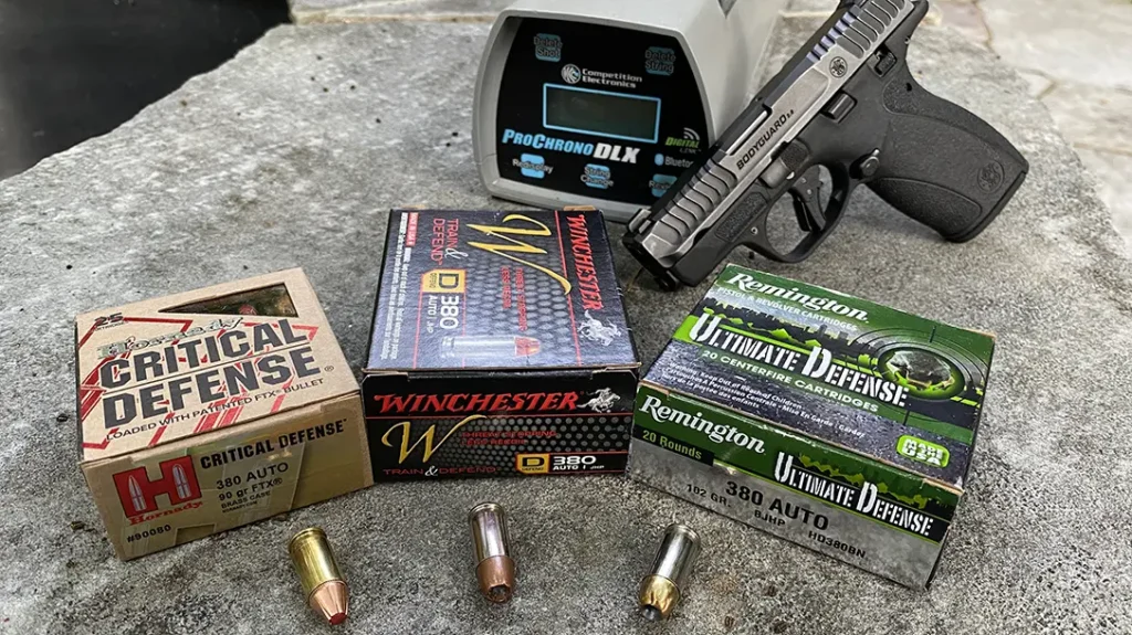 Ammo tested with the S&W .380 Bodyguard 2.0 pistol.