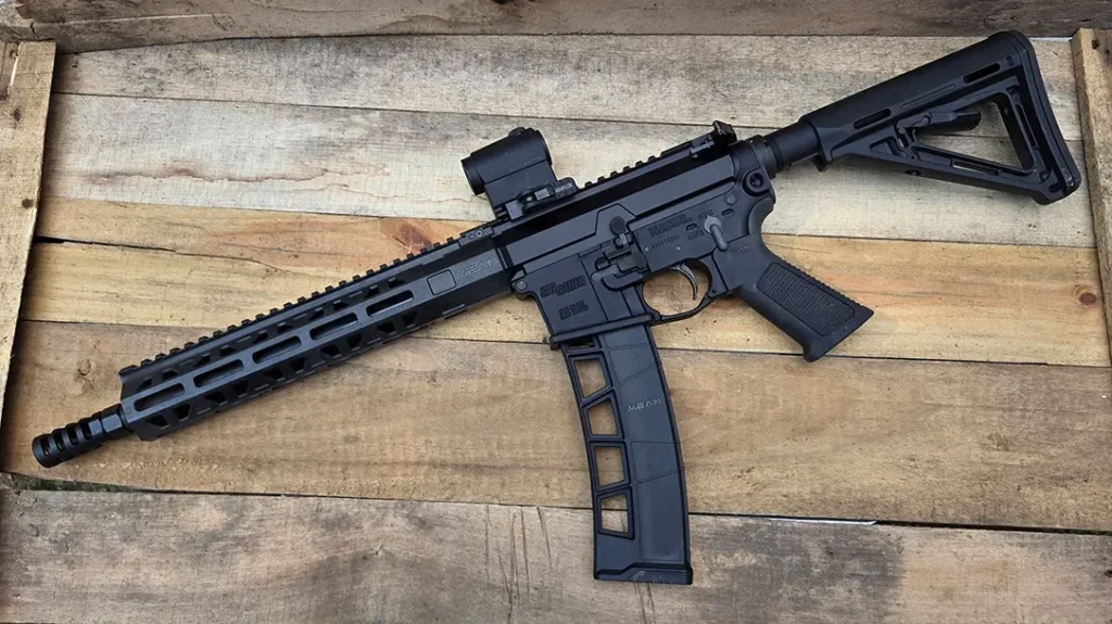 Shooting with the PCC MEAN Arms Bearing Delay Upper. 