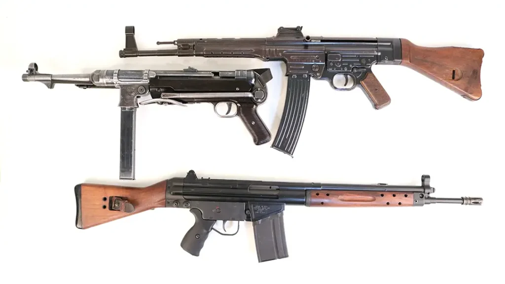 Spanish CETME alongside other martial arms. 