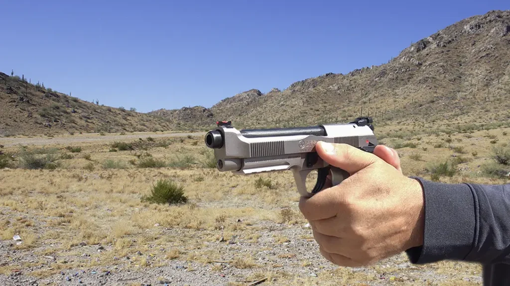 The pistol is fast and flat shooting.