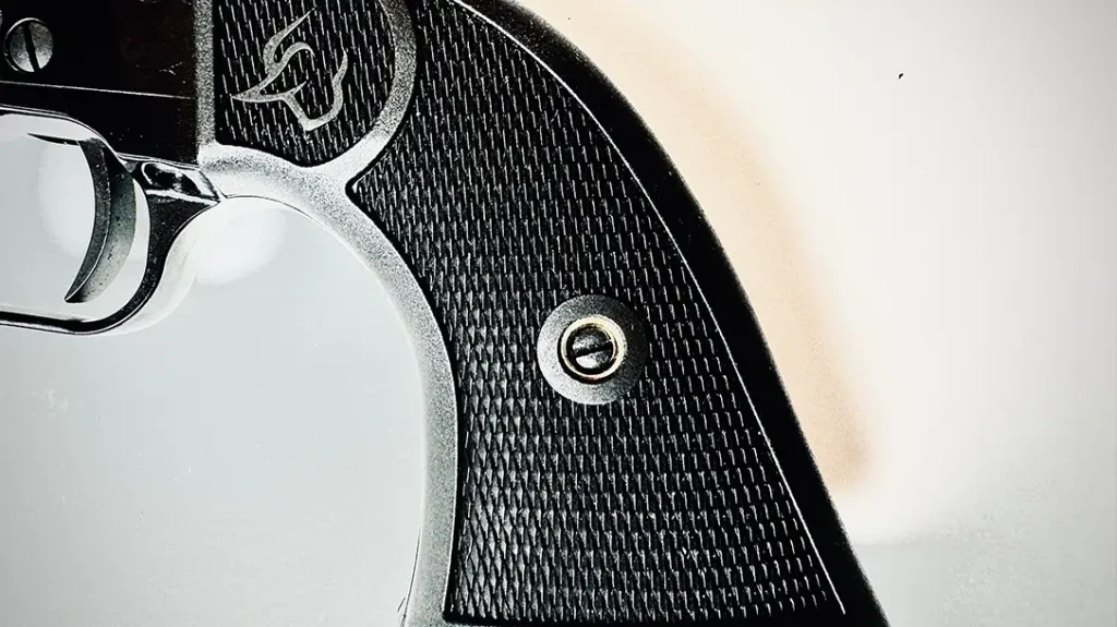 Grip on the Taurus Deputy single-action revolver. 