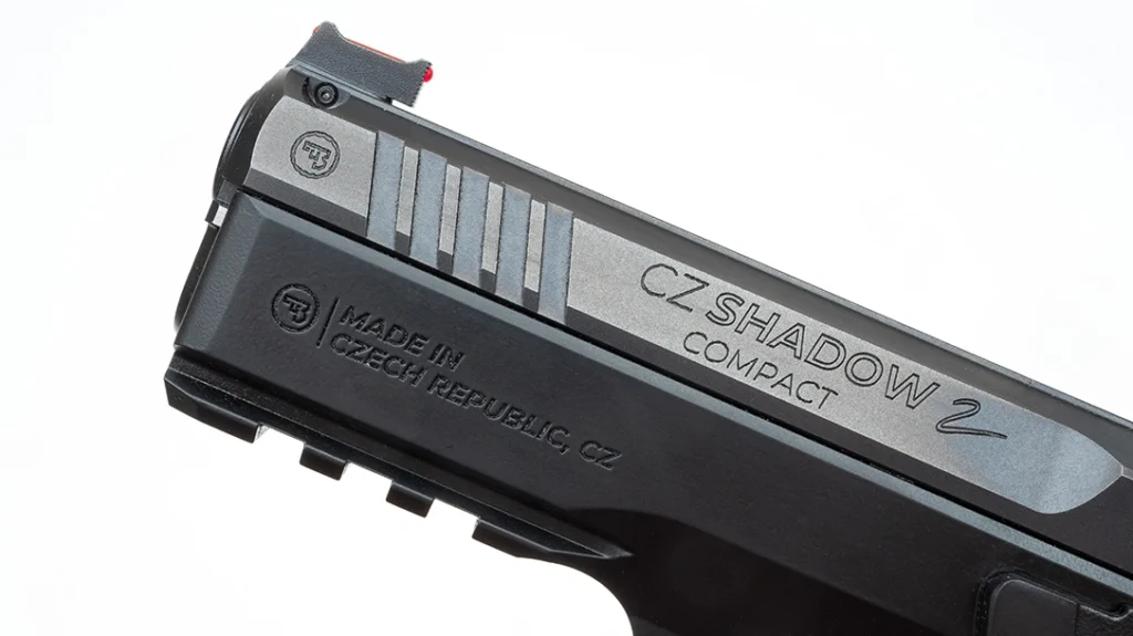 Like the full-size CZ Shadow 2, the Compact sports front and rear cocking serrations for a better grip on the slide for manipulation.