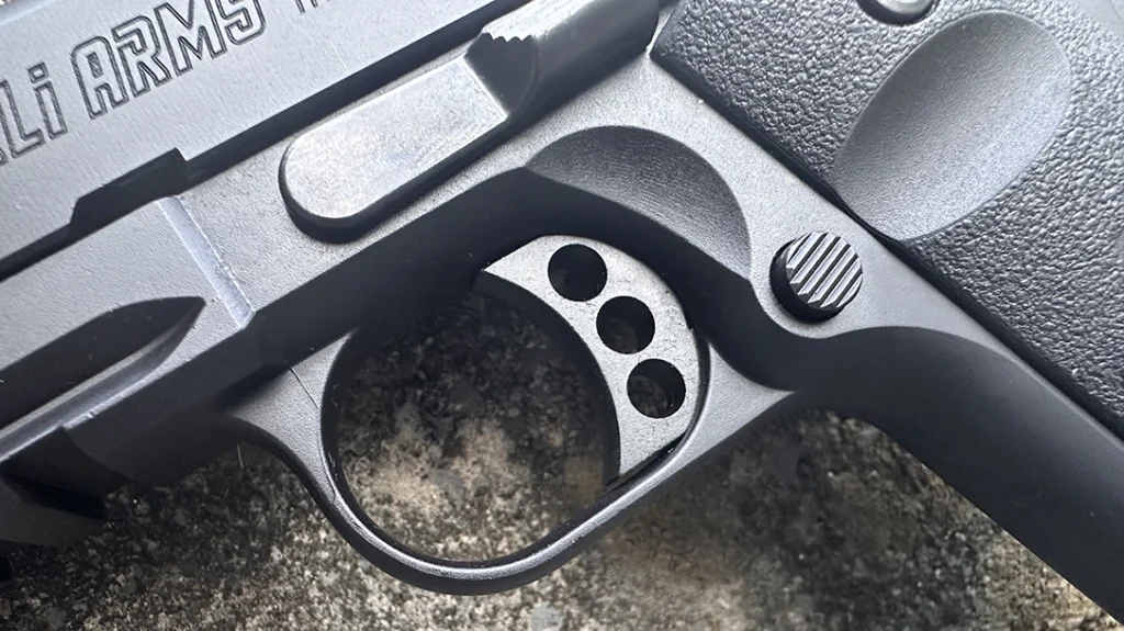 The Hammerli Forge H1 has a flat-faced, adjustable trigger, with a 4-pound pull.