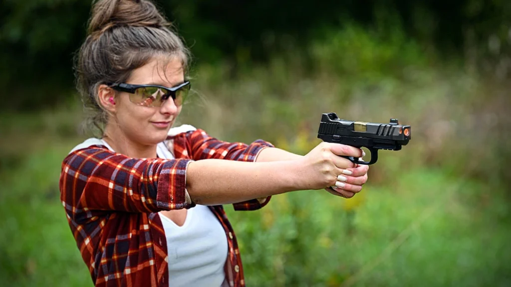 The author shooting at an outdoor range.