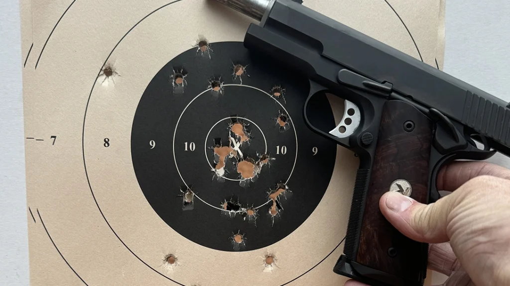 A test fire target shot from 7 to 20 yards.