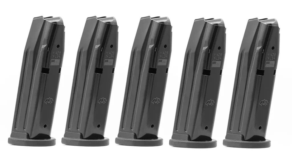 The OA Defense Compact Pro ships with five 15-round magazines.