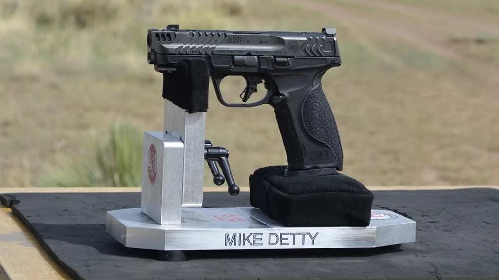 The author rested the gun’s dust cover on my Ranson Rest Multi Cal Steady Rest for support.