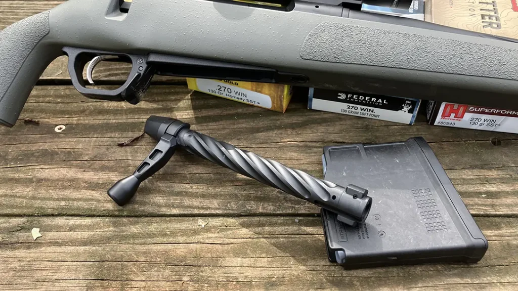 Spiral bolt body used to reduce weight and fouling. 