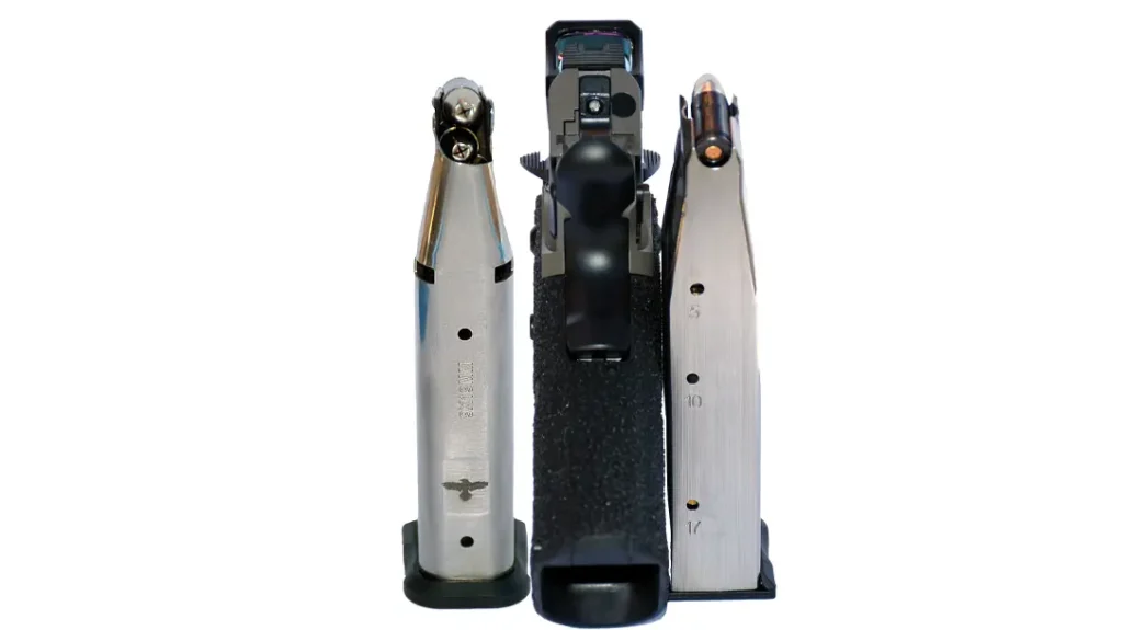 The gun comes with 3 magazines