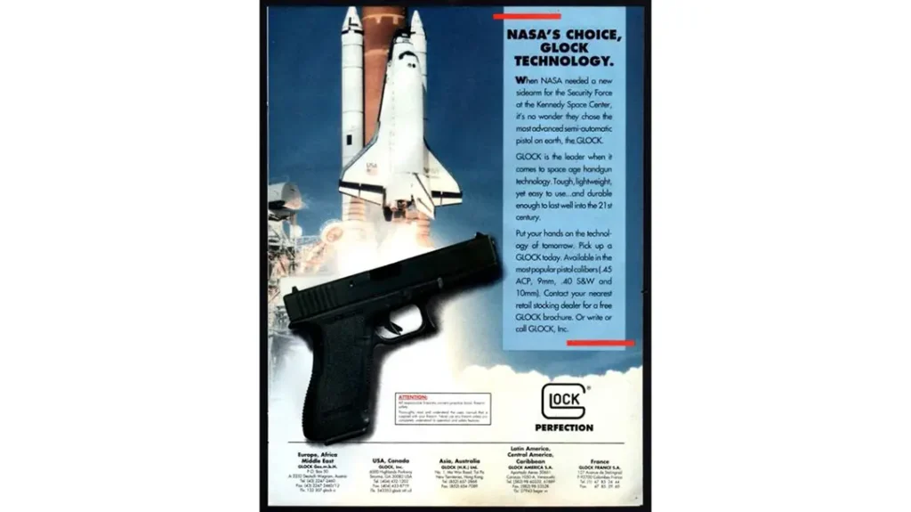 Classic Glock 19 advertisement from the 1980s.