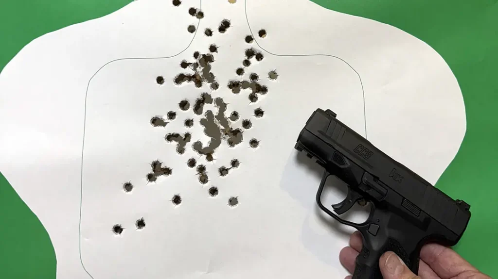 The HK CC9 produced very adequate accuracy for a defensive pistol.