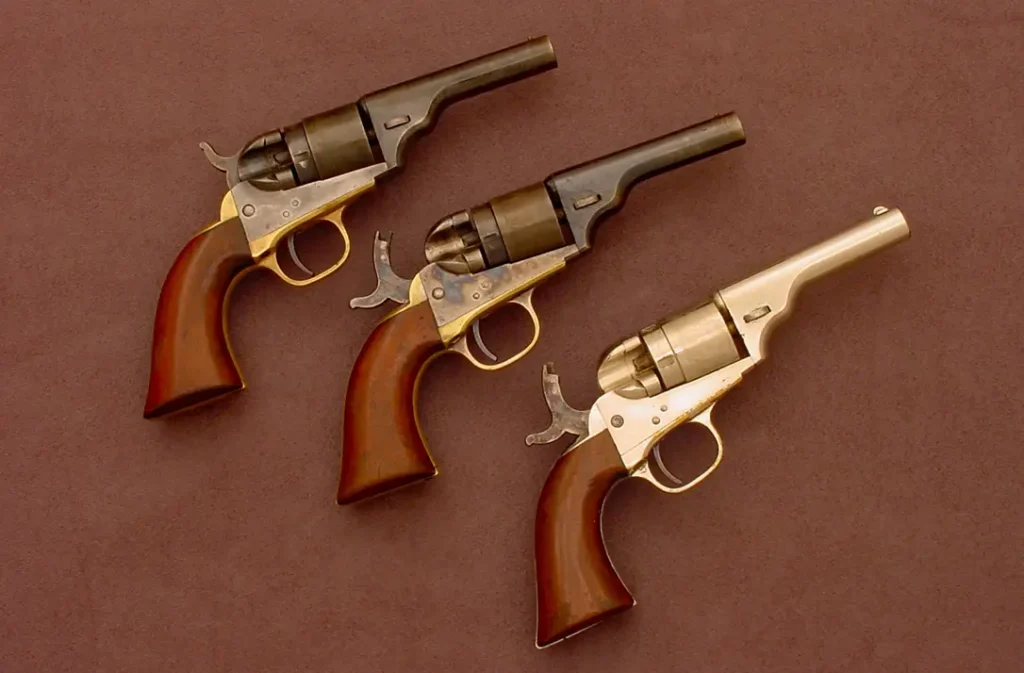 Old west snub nose revolvers.