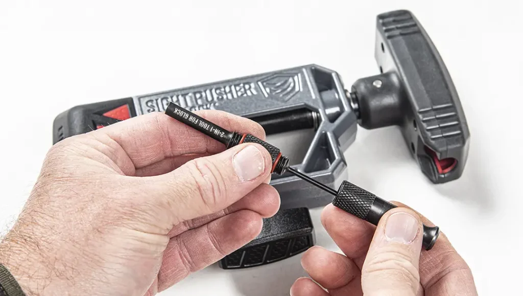 It comes with a sight / armorers tool.