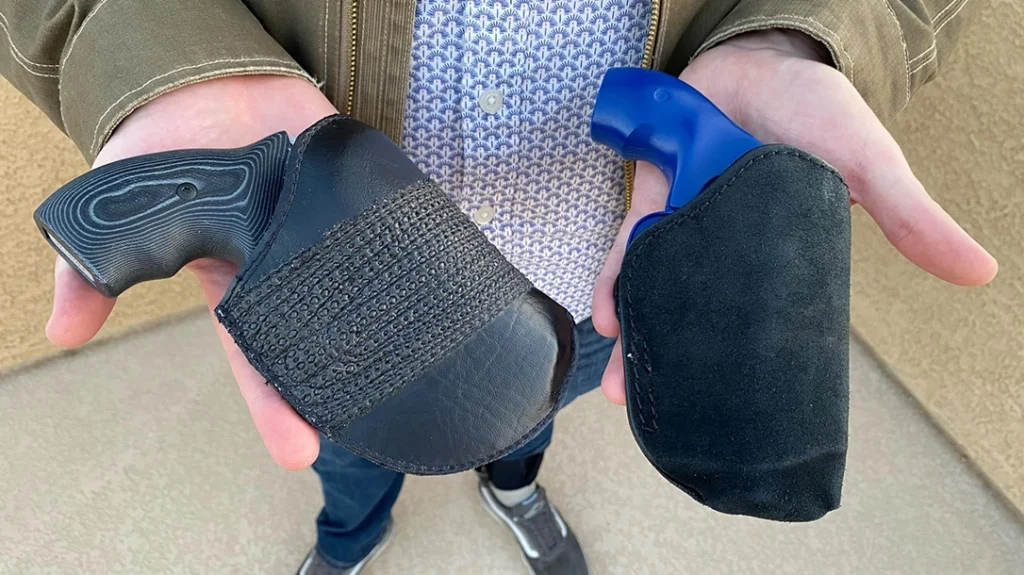 When carrying in a coat pocket, a pocket holster will help protect the trigger.