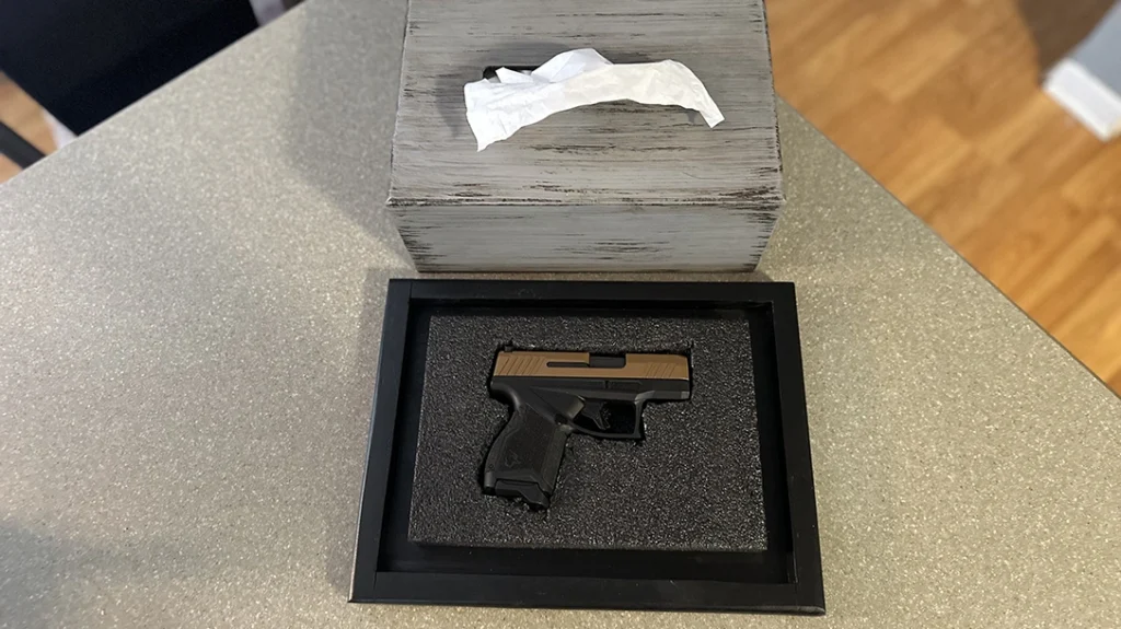 The Liberty Home Concealment tissue box conceals your pistol under the tissues.