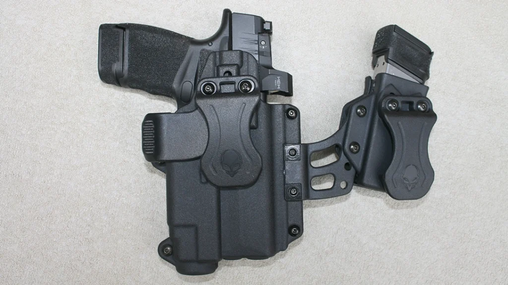 There are holster options designed specifically for a pistol with a weapon-mounted light.