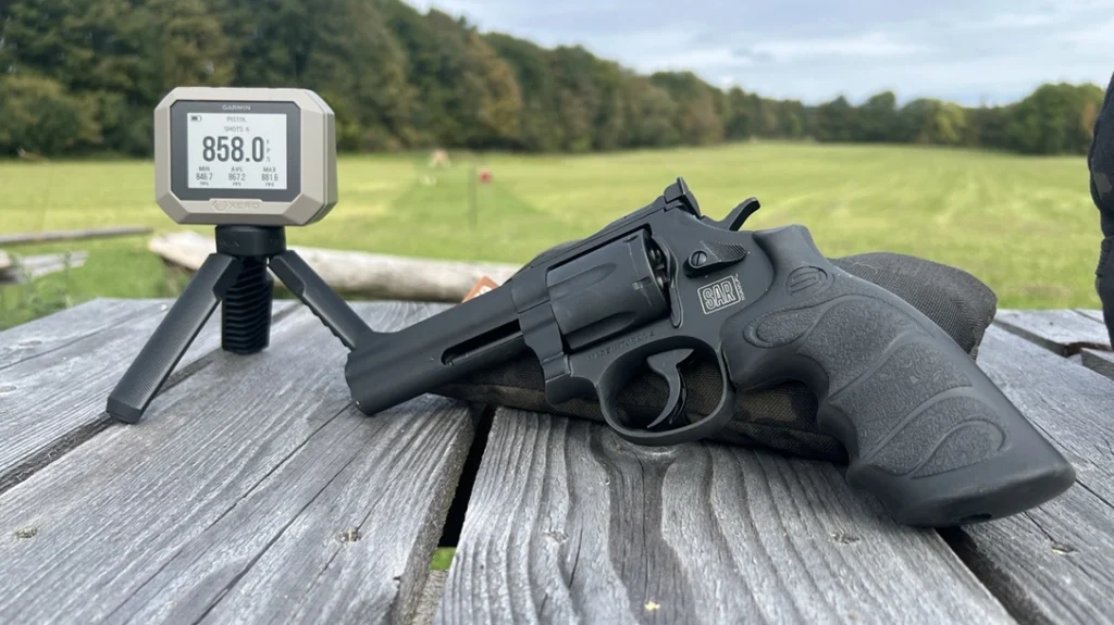 The author also gathered some velocity data using my Garmin Radar Chronograph, running several loads through the revolver.