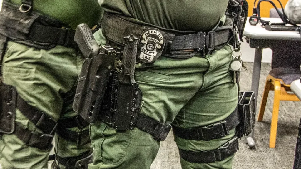 Chandler chooses Glock because if its reliability. 