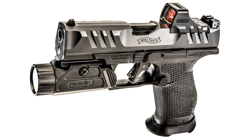 The Holosun PID attaches to the front frame rail like other weapon-mounted lights.