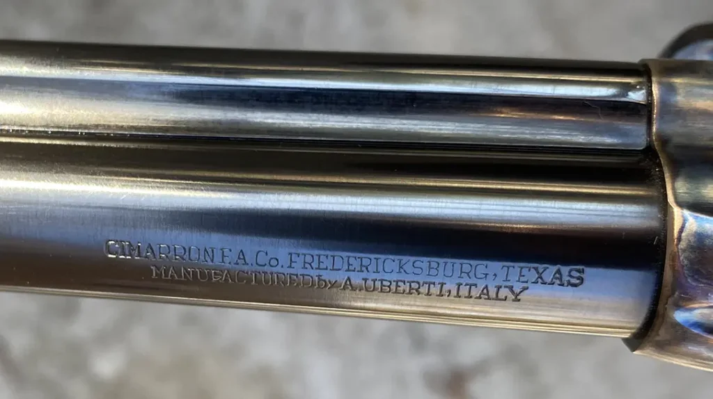 Attractive engraving marks the Model P. 