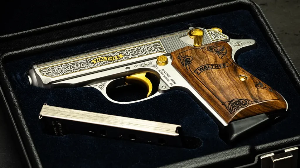 The Walther PPK/S comes in a hardshell case from Davidson's. 