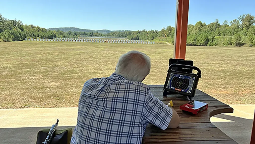 shooting rifle at CMP Talladega. 
