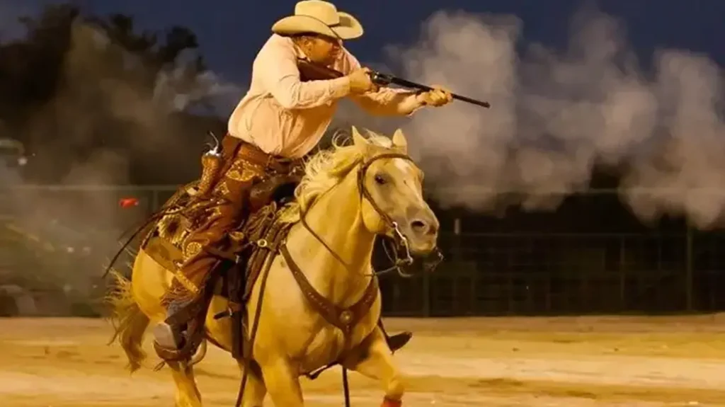 Cowboy Mounted Shooting is fast and  exciting.