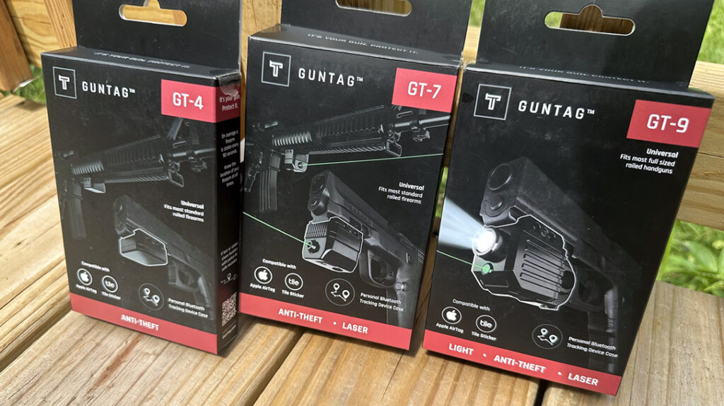 Three versions of the GunTag system.