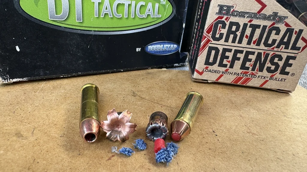 All but two of the .327 Magnum and .32 H&R Magnum loads completely penetrated the 16-inch gel block; only the Doubletap and Hornady bullets expanded.