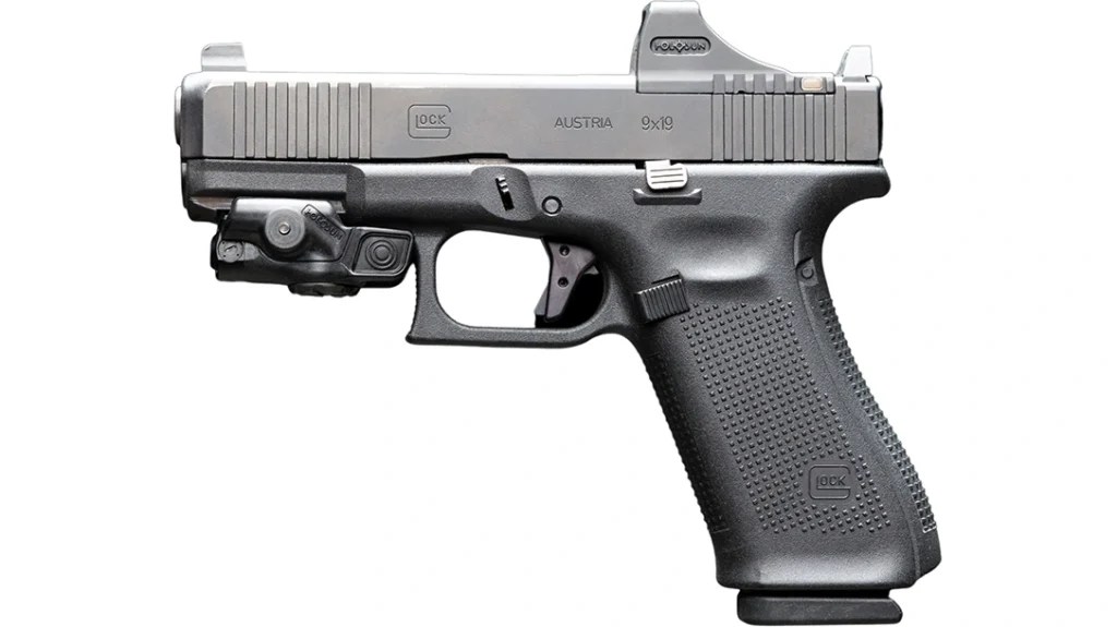 Solar-powered with a battery backup, and direct mountable to the MOS footprint, the Holosun SCS MOS even has matching Glock body serrations.