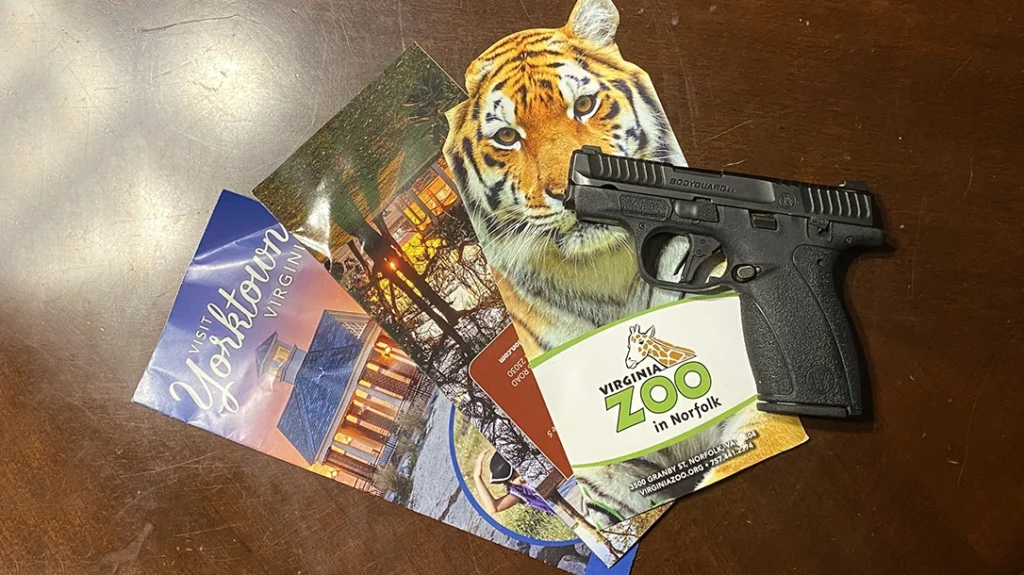 Brochures stiffen the pocket and reduce imprinting of your pistol.