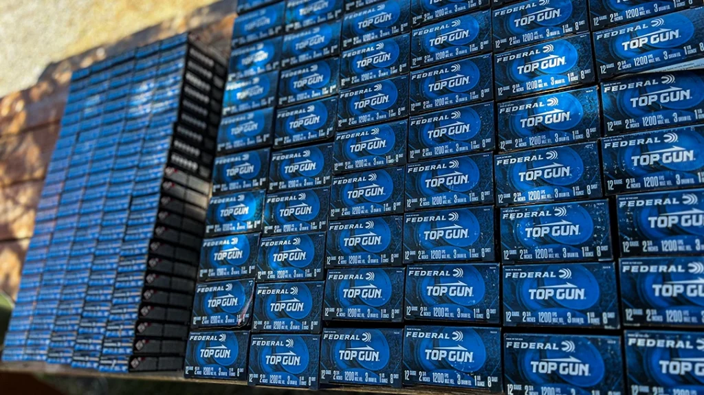 They used Federal Top Gun 8-shot, 1 1/8 ounce birdshot loads, running 1,200 FPS (feet per second) for the Defensive Shotgun Class.