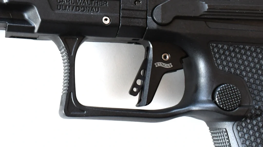 The Dynamic Performance Trigger’s flat aluminum face, crisp break, and reset come very close to emulating a sliding 1911-style trigger.