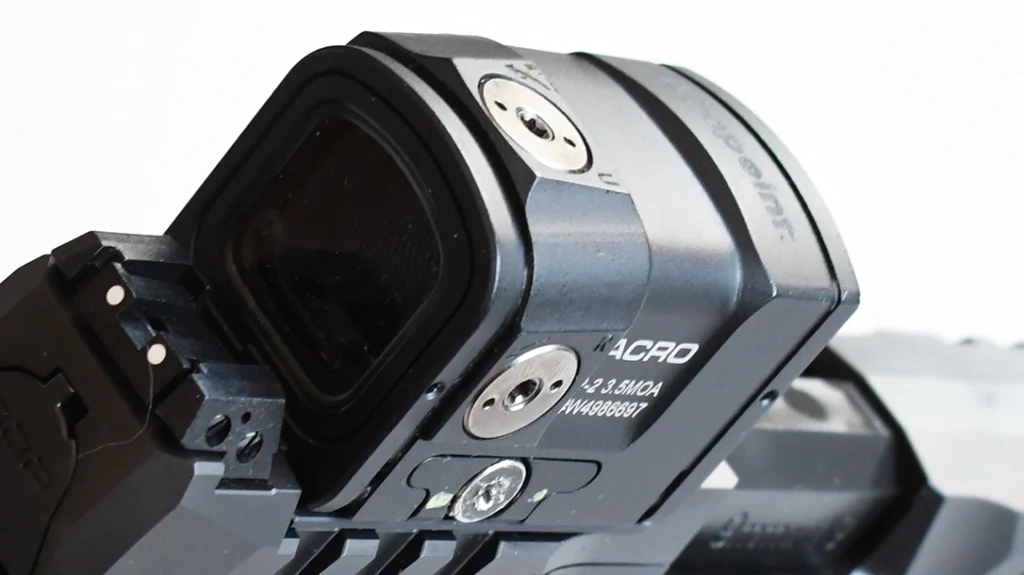 I mounted an Aimpoint ACRO P-2 to the slide using the OEM ACRO plate.