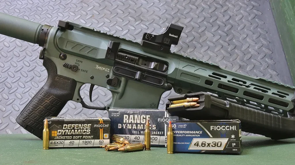 The author tested three different loadings from Fiocchi in 4.6x30mm. 