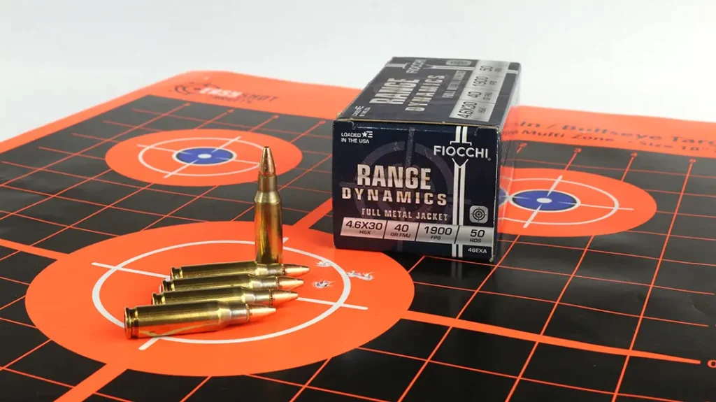Fiocchi Range Dynamics FMJ 40-grain ammo in 4.6x30.