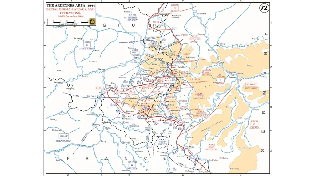 Map during the Battle of the Bulge.
