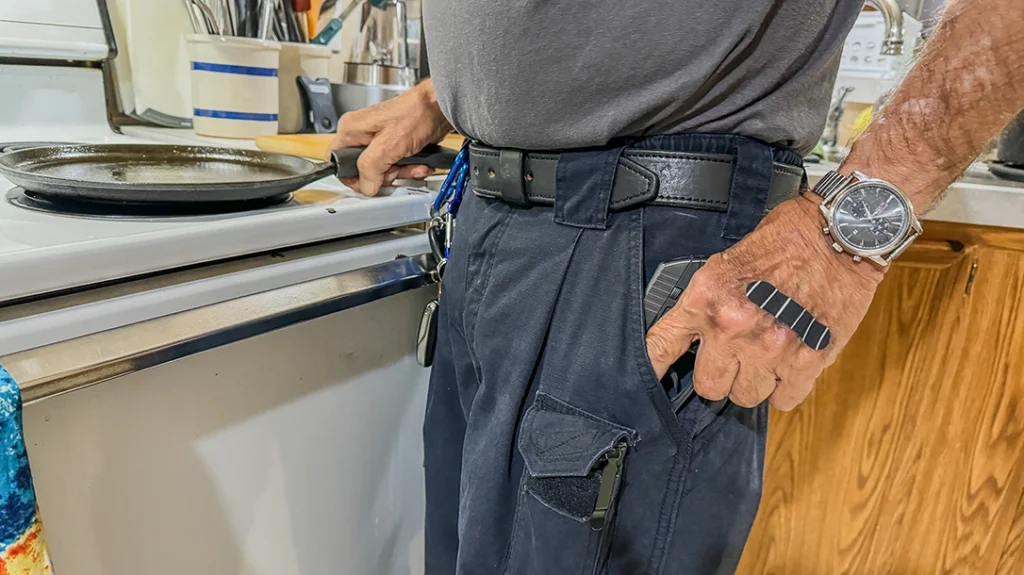 Avoid Deadly Mistakes: A little Ruger .380 LCP in pants pocket carried at home is at once instantly accessible to you, but inaccessible to unauthorized hands.