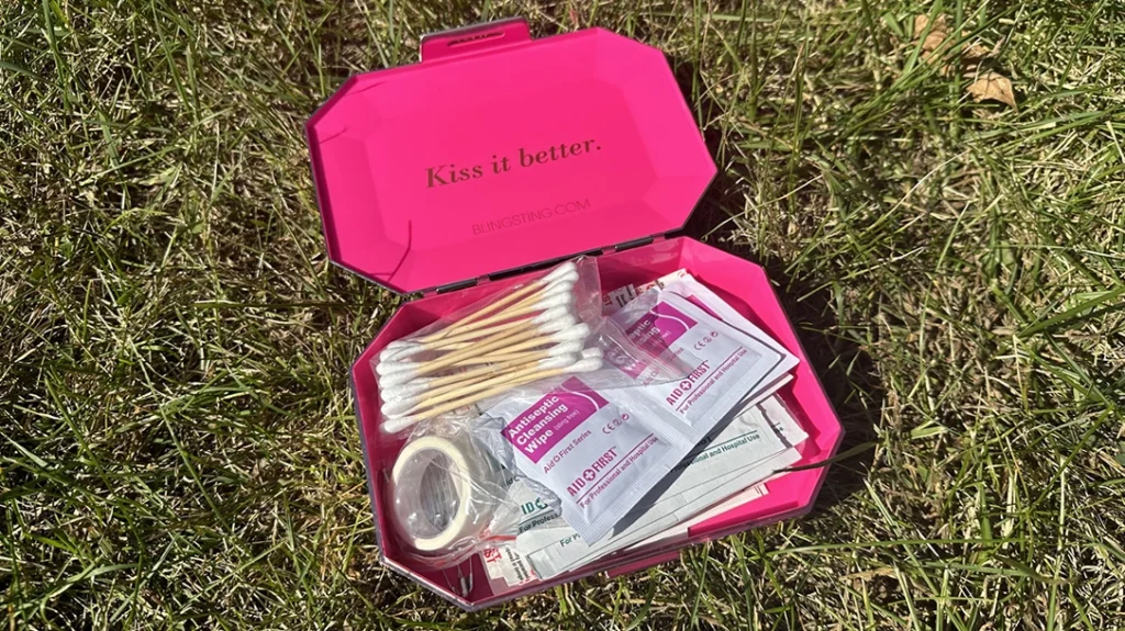 All of the first aid supplies fit perfectly in this beginner kit.