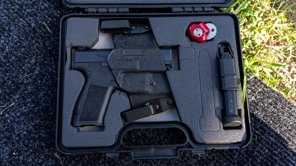 The included holster is simple in design and allows you to carry the gun immediately after purchase.