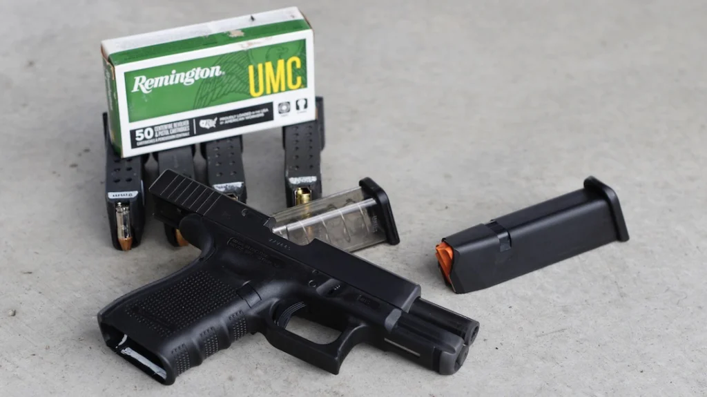 The G19 will eat anything. For this range session, I’m shooting Hornady’s Critical Duty (which is what I carry in the G19) and Remington ball for high-volume practice.