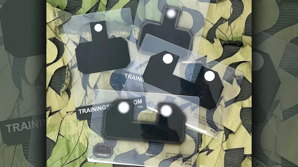 Training Sights cards help teach iron sight alignment.