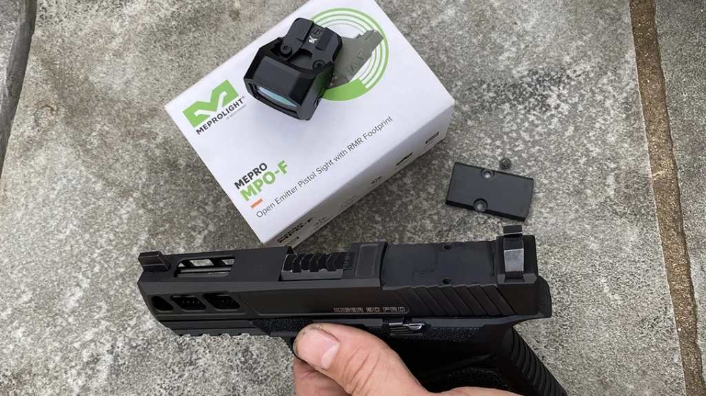 The slide is already cut for RMR footprint optics.