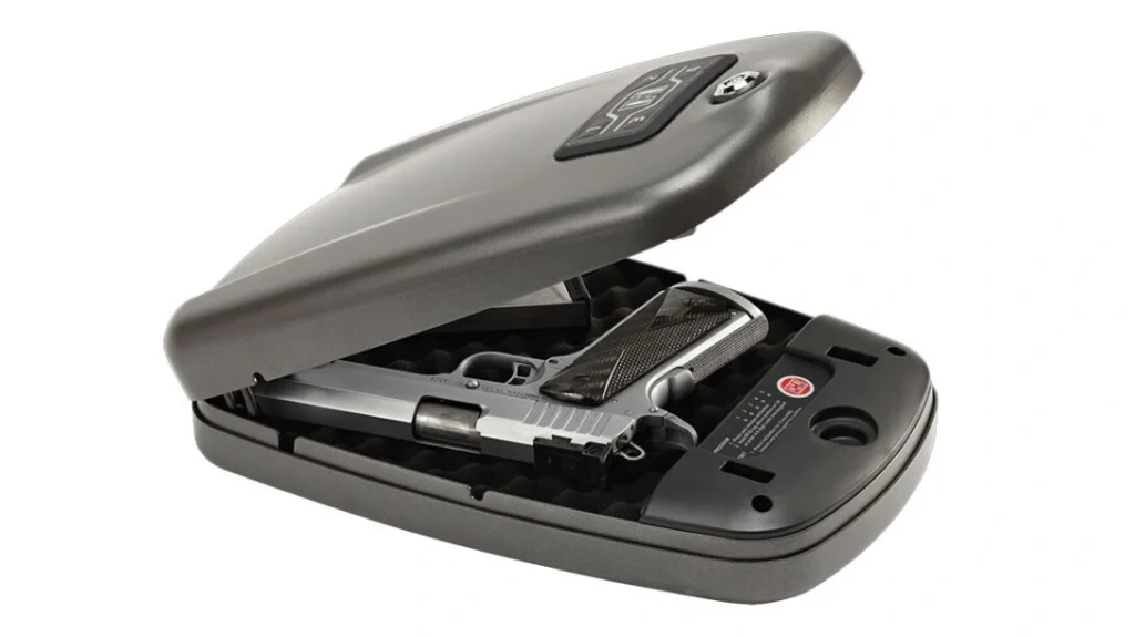 When traveling by plane with a gun, you have to keep it locked in a TSA-approved safe, and it must be in your checked luggage.